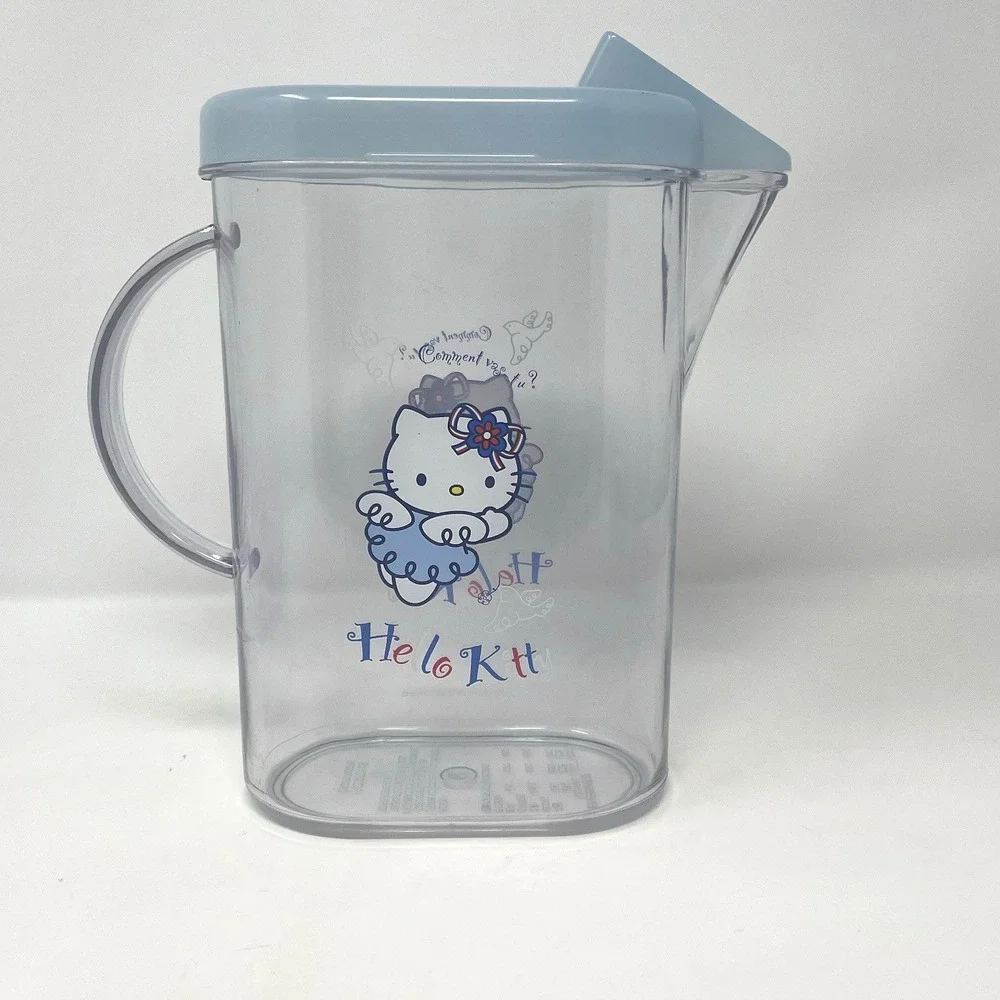 Vtg 2002 Sanrio Hello‎ Kitty Blue Angel Pitcher & Cup Set French Angel Rare Y2K